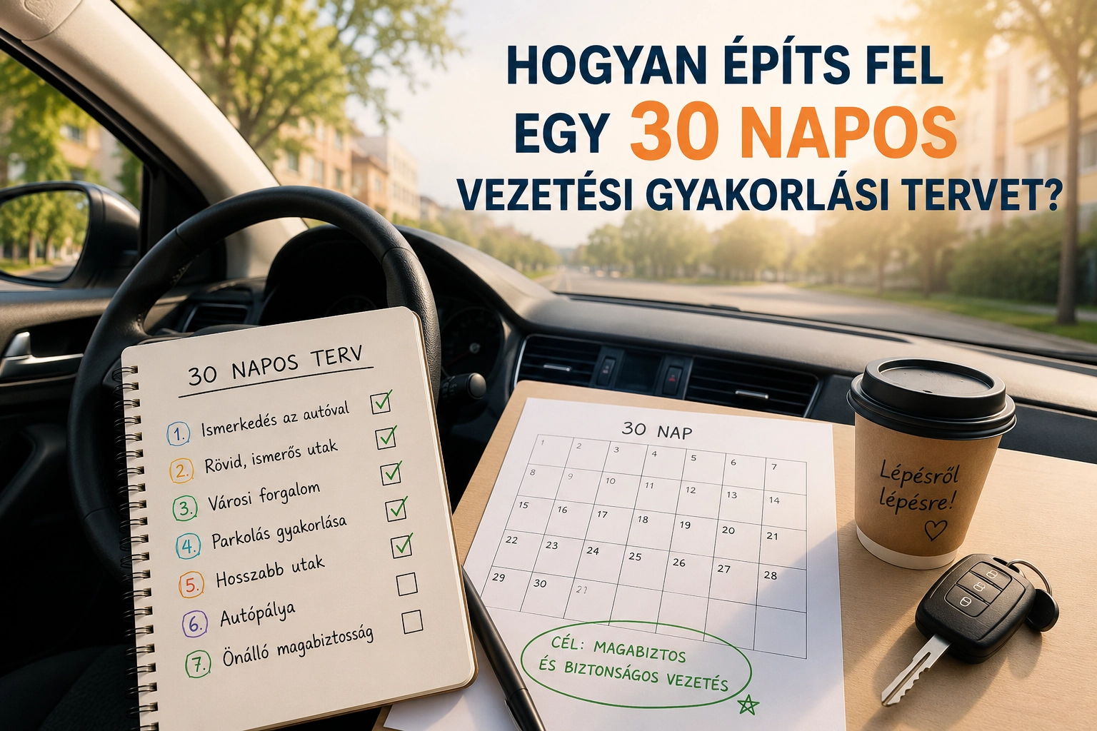 Hogyan építs fel egy 30 napos vezetési gyakorlási tervet?
